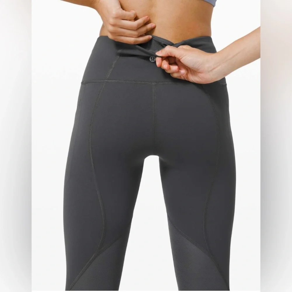 Lululemon Pace Rival High Rise Crop 22” in Graphite Grey Size 12
